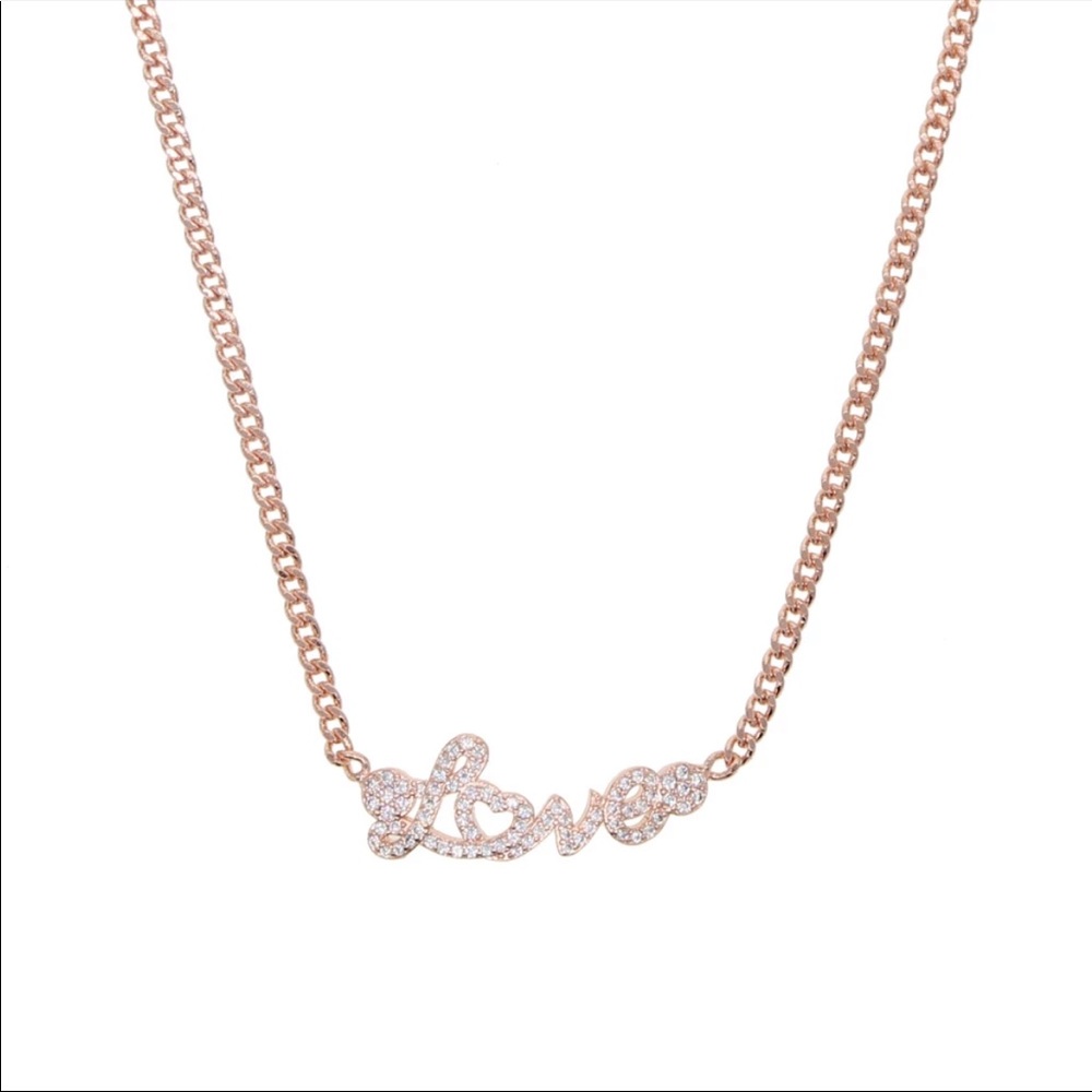 New Rose Gold Plated LOVE Necklace